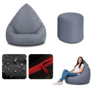 PUFA FOTEL WOREK XXXL SIEDZISKO DLA DZIECI OGRODOWY SZARY 112X82 + GRATIS