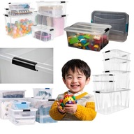 PUDEŁKO PLASTIKOWE ZAMYKANE Z POKRYWĄ DUŻE NA ZABAWKI DO PRZECHOWYWANIA