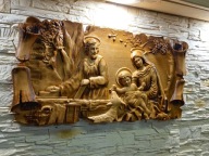 Swieta Rodzina Plaskorzezba Drewno