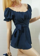 SEXY KOBIECY kombinezon HISZPANKA SPODENKO-SPÓDNICA bufki pin up gothic M