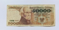 50000 ZŁOTYCH 1989 seria AE, rzadsza