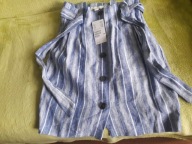 Spódnica krótka w paski z wiązaniem (34) H&M