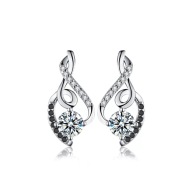 Kolczyki s7 Platerowane Platyną CZ / Spinel – Franko