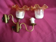 kinkiety z mosiądzu 2 szt z kloszami vintage