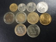 Zestaw 10 szt.1991-1993r.10-50 Kop.1,5,10,50,100 Rubli.