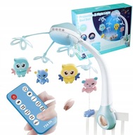 MUZYCZNA KARUZELA KARUZELKA DO ŁÓZECZKA PROJEKTOR Z PILOTEM 500 MELODII