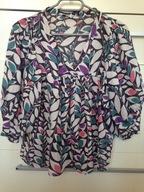 36 38 M 40 Atomsphere bluzka z baloniastym rękawem oversize kolorowe wzory