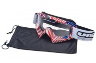 UNIT Gogle Motocross Enduro Quad ATV Szyba Tęczowa Wzór Flaga USA Ameryka