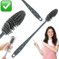 SILIKONOWA SZCZOTKA DO MYCIA BUTELEK SOLIDNA SZARA PRECYZYJNA | ARTEMIS