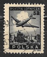 1946 WYDANIE LOTNICZE "DAKOTA" Fi 395 Idy5 kas. ZL 10 3/4 C gw/opis