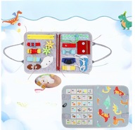 TABLICA MANIPULACYJNA MONTESSORI 8w1 SENSORYCZNA WALIZKA ZEGAR EDUKACYJNA