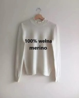 LO'X Wełniany sweter kremowy ecru merino wool basic M 38