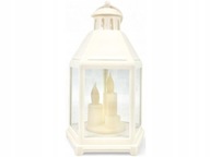 LAMPION DEKORACYJNY BIAŁY LED + BATERIE GRATIS