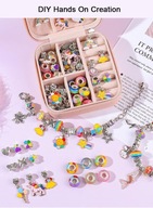 Koraliki bransoletka CHARMS ZESTAW prezent dla dziecka na urodziny PANDORA