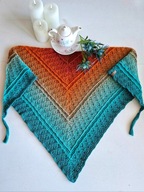 Chusta ombre zrobiona na szydełku, rękodzieło, hand made
