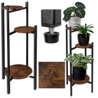 KWIETNIK STOJĄCY METALOWY STOJAK NA KWIATY DĄB RUSTYKALNY LOFT 80 cm