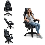 FOTEL GAMINGOWY ALPHA GAMING CARBON OBROTOWY BIUROWY SKÓRZANY 130X62X51CM