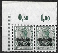 #OKUPACJA NIEMIECKA (ON) ROCZNIK 1916 Fi 19** / para narożna