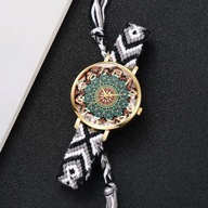 Kolorowy zegarek boho zaciągany na sznurku pleciona bransoletka CLZ41