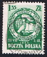 1953 Polska fi 674 - III Światowy Kongres Studentów w Warszawie