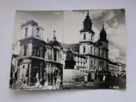 WARSZAWA - Kościół św. Krzyża w 1945 i 1970 r - pocztówka z 1971