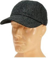 Jesienno-Zimowa Męska Czapka z Daszkiem, Mały Rozmiar, Czarno-Biały Melanż%