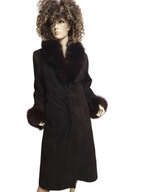 KOŻUCH z futrem PRAWDZIWEGO LISA 36