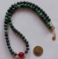 Vintage* naszyjnik: zoist z rubinem, agat , srebro925pozłacane