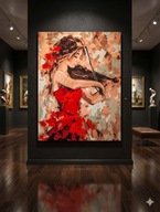 Obraz Skrzypaczka – Malowany po numerach – Akryl na płótnie 49,5x40 cm