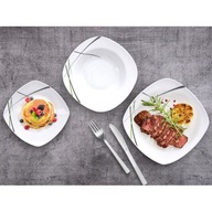 Zestaw OBIADOWY komplet serwis talerz obiadowy płytki deserowy