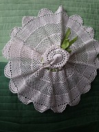 Stary szydełkowy ABAŻUR na lampkę