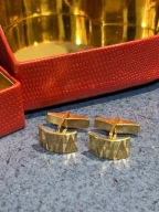 ZŁOTE SPINKI DO MANKIETÓW DELIKATNE Z LAT 80 TYCH