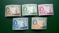 Rodezja Northern Rhodesia ** 5 znaczków QEII kolonie angielskie brytyjskie