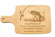 DESKA DO SERWOWANIA DREWNIANA Z GRAWEREM PERSONALIZOWANA MOTYW WĘDKARSKI