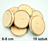 Plaster drewna suchy krążek drewniany Brzoza 7cm Suche plastry 7 cm 10 szt