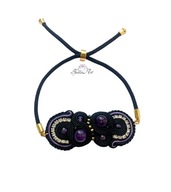 Bransoletka z Ametystem Haft Sutasz Regulowana