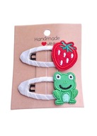Spinki spineczki do włosów dla niemowląt dziewczynek żabka truskawka 2 szt.