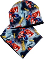 Czapka i komin komplet na zimę na polarze nadruk Spider-Man 54cm