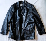 MĘSKA KURTKA SKÓRZANA CZARNA VINTAGE LATA '90 OLYMPUS PRAWDZIWA SKÓRA 3XL