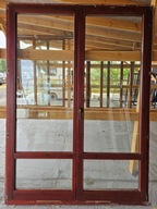 DRZWI/OKNO Balkonowe Drewniane Sosnowe Dwuskrzydłowe 177x245cm