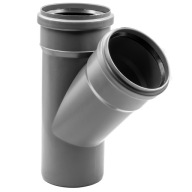 TRÓJNIK KANALIZACYJNY PCV PP 110/110/45 STOPNI SZARY WYSOKA JAKOŚĆ