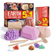 KLEJNOTY ZIEMI 5w1 WYKOPALISKO ZESTAW - 5 SKARBÓW