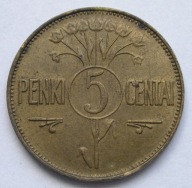 Litwa 5 centai 1925 - Vytis
