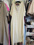 Sukienka lniana 100% len, beżowa Italy Plus Size !!!