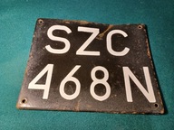 Kolekcjonerska tablica rejestracyjna ze Szczecina czarna SZC 468N
