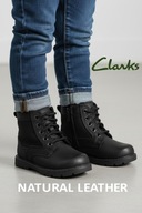 Clarks Heath Chard trzewiki skórzane czarne rozm. 20,5