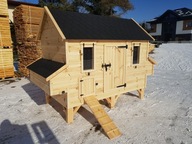 Drewniany kurnik dla kur duży 300x140x220