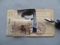 KRAKÓW BILET MIESIĘCZNY MPK + 2 znaczki 1973 rok AKADEMIA MEDYCZNA