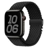 Pasek pleciony Apple Watch 49/46/45/44/42 mm CZARNY ZAPIĘCIE MAGNES