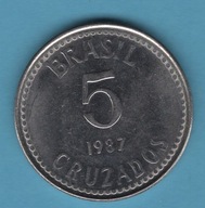 (1BZ39) Brazylia 5 cruzados, 1987